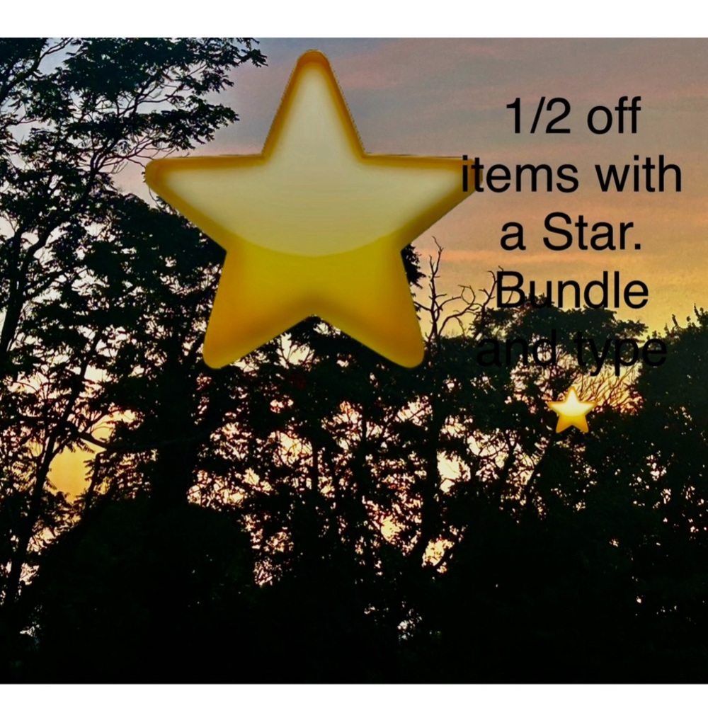 Items with a ⭐️ beside the description is 1/2 price, bundle 3 or more and save